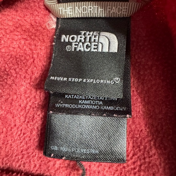 The North Face Quarter Zip Fleece Pullover Maroon Aztec Trim Size XS - Picture 3 of 6